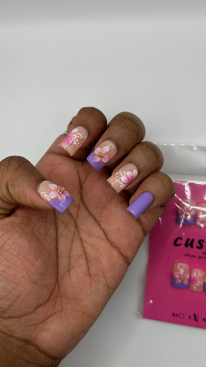 Dreamy Lavender Petal Press Ons