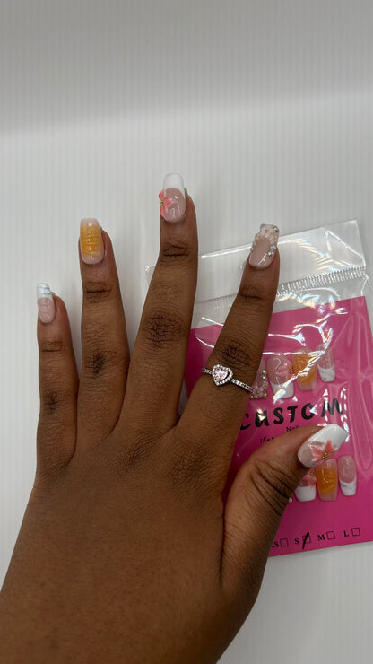 Sunset Peach Luxe Press Ons