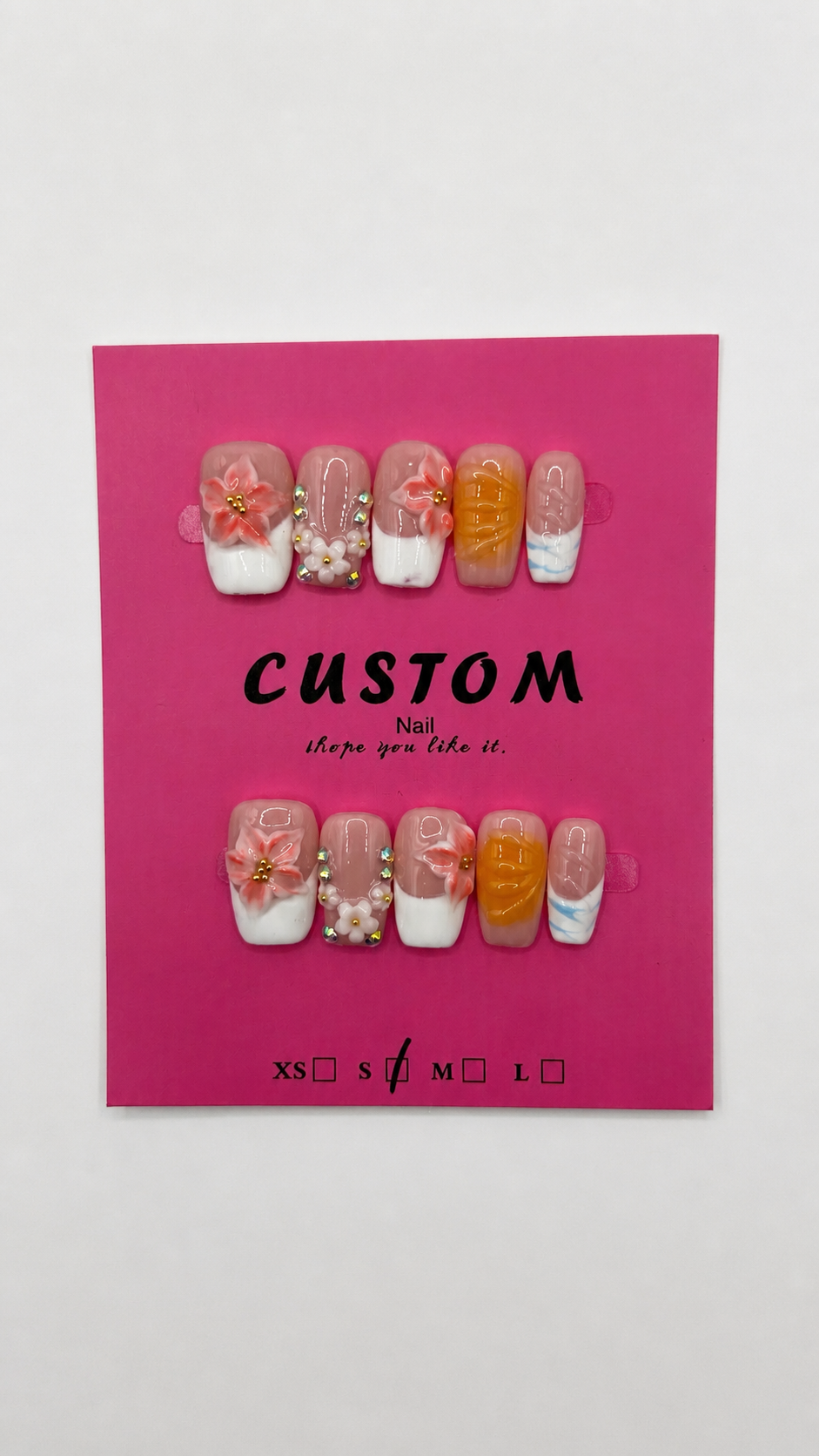 Sunset Peach Luxe Press Ons