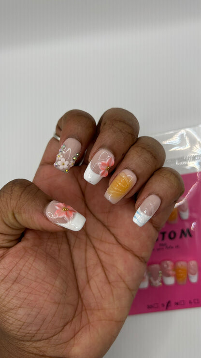 Sunset Peach Luxe Press Ons