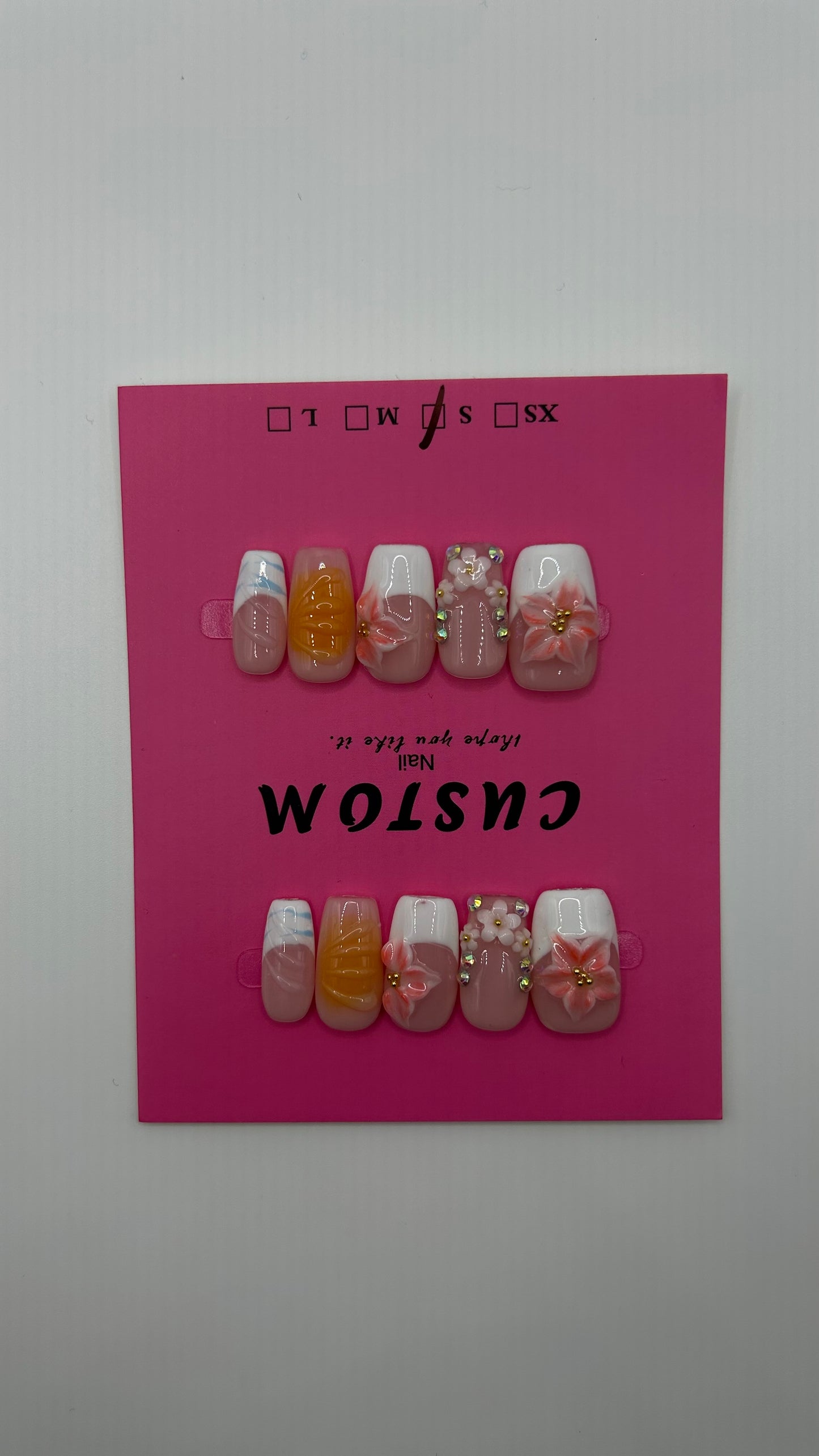 Sunset Peach Luxe Press Ons