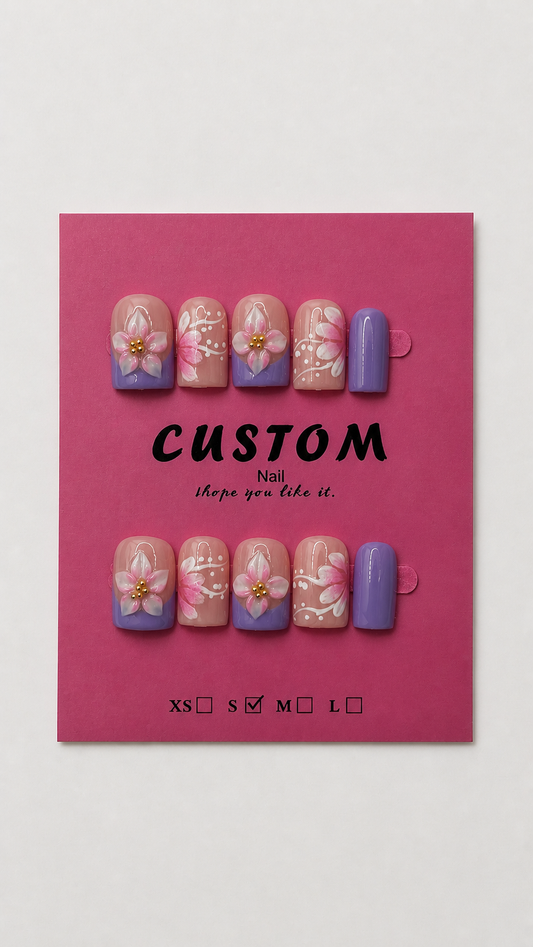 Dreamy Lavender Petal Press Ons