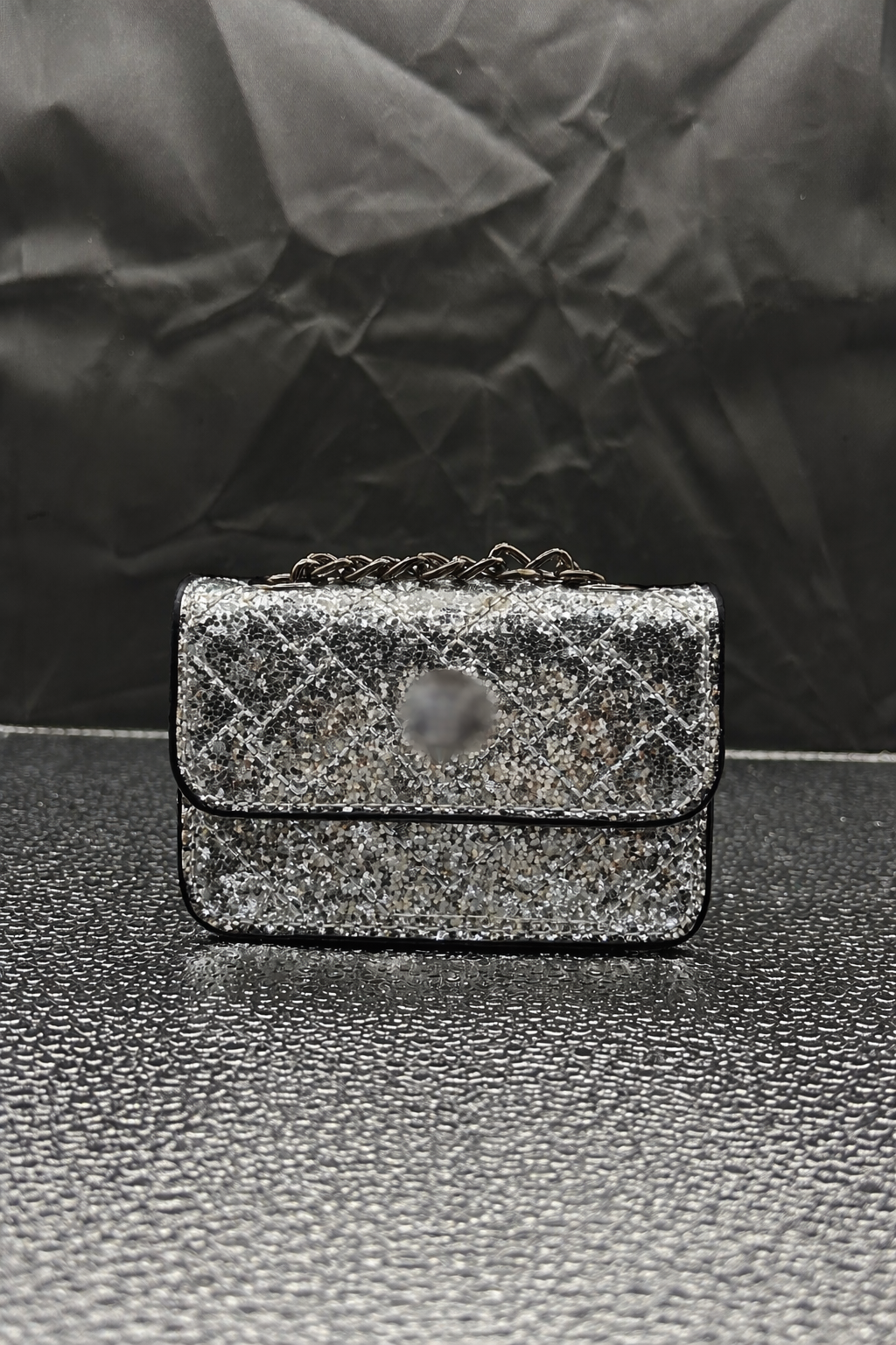 Silver Sparkle Luxe Mirco Bag