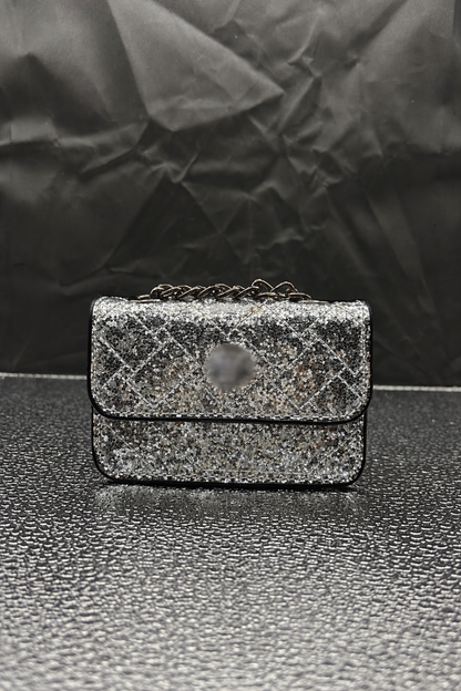 Silver Sparkle Luxe Mirco Bag