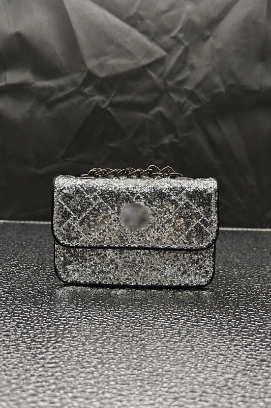Silver Sparkle Luxe Mirco Bag